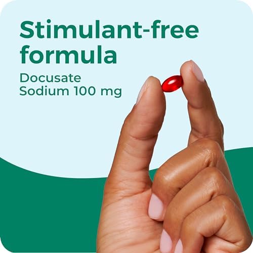 Dulcolax Stool Softener Laxative Liquid Gel Capsules  Gentle Constipation Relief for Hard  Dry Stools  Docusate Sodium 100 mg  50 Count