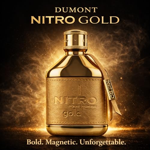 Dumont Nitro Gold Extrait De Parfum 3 4 Fl  Oz   Long Lasting Unisex Perfume   Citrus Woody Amber Fragrance   Premium Luxury Scent for Men