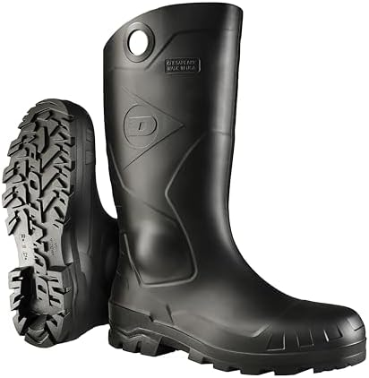 Dunlop Chesapeake Rubber Boots for Men & Women   PVC   Waterproof   Lightweight Garden  Fishing & Rain Boots with Soft Toe and Wide Calf   Black   Size 3 15