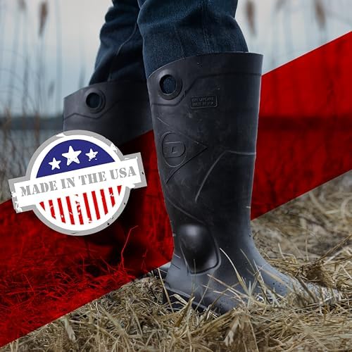 Dunlop Chesapeake Rubber Boots for Men & Women   PVC   Waterproof   Lightweight Garden  Fishing & Rain Boots with Soft Toe and Wide Calf   Black   Size 3 15