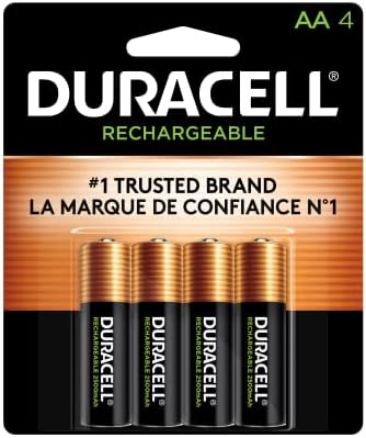 Duracell Rechargeable AA Batteries 4 Count  Long lasting Power  All Purpose Pre Charged NiMH Double A Battery for Household and Gaming Devices