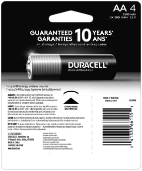 Duracell Rechargeable AA Batteries 4 Count  Long lasting Power  All Purpose Pre Charged NiMH Double A Battery for Household and Gaming Devices