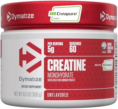 Dymatize Creatine Monohydrate Powder with CREAPURE  Product of Germany   5g Per Serving  60 Servings  300g   Creatine for Women and Men  Gluten Free