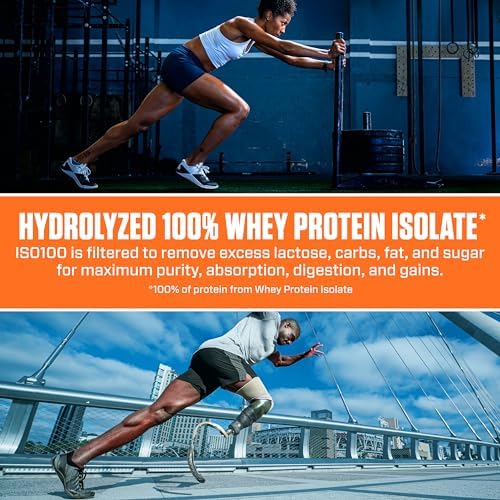 Dymatize ISO100 Whey Protein Powder Isolate  Salted Caramel  25g of Protein  5 5g BCAAs  Less Than 120 Cal   Gluten Free  1g Fat  1g Sugar  2g Carb  20 Servings 