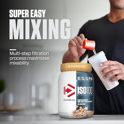 Dymatize ISO100 Whey Protein Powder Isolate  Salted Caramel  25g of Protein  5 5g BCAAs  Less Than 120 Cal   Gluten Free  1g Fat  1g Sugar  2g Carb  20 Servings 