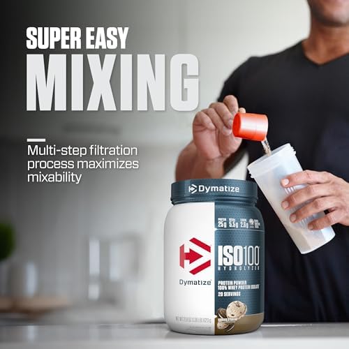 Dymatize ISO100 Whey Protein Powder Isolate  Salted Caramel  25g of Protein  5 5g BCAAs  Less Than 120 Cal   Gluten Free  1g Fat  1g Sugar  2g Carb  20 Servings 