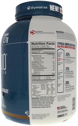 Dymatize ISO 100 Whey Protein Powder with 25g of Hydrolyzed 100  Whey Isolate  Vanilla 5 Pound  Package may vary