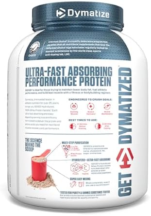 Dymatize ISO 100 Whey Protein Powder with 25g of Hydrolyzed 100  Whey Isolate  Vanilla 5 Pound  Package may vary