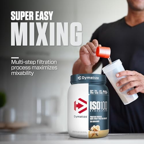 Dymatize ISO 100 Whey Protein Powder with 25g of Hydrolyzed 100  Whey Isolate  Vanilla 5 Pound  Package may vary