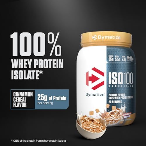 Dymatize ISO 100 Whey Protein Powder with 25g of Hydrolyzed 100  Whey Isolate  Vanilla 5 Pound  Package may vary