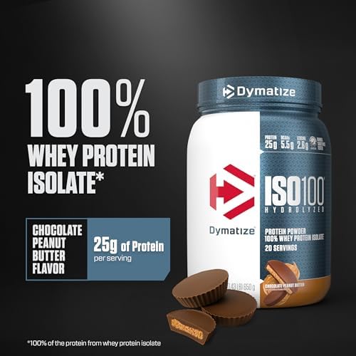 Dymatize ISO 100 Whey Protein Powder with 25g of Hydrolyzed 100  Whey Isolate  Vanilla 5 Pound  Package may vary