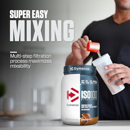 Dymatize ISO 100 Whey Protein Powder with 25g of Hydrolyzed 100  Whey Isolate  Vanilla 5 Pound  Package may vary