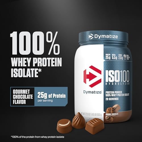 Dymatize ISO 100 Whey Protein Powder with 25g of Hydrolyzed 100  Whey Isolate  Vanilla 5 Pound  Package may vary