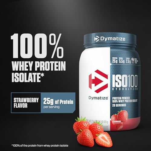 Dymatize ISO 100 Whey Protein Powder with 25g of Hydrolyzed 100  Whey Isolate  Vanilla 5 Pound  Package may vary