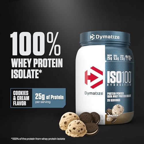 Dymatize ISO 100 Whey Protein Powder with 25g of Hydrolyzed 100  Whey Isolate  Vanilla 5 Pound  Package may vary