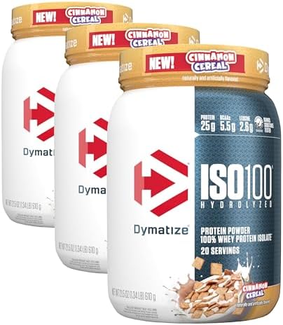 Dymatize ISO 100 Whey Protein Powder with 25g of Hydrolyzed 100  Whey Isolate  Vanilla 5 Pound  Package may vary