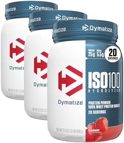 Dymatize ISO 100 Whey Protein Powder with 25g of Hydrolyzed 100  Whey Isolate  Vanilla 5 Pound  Package may vary