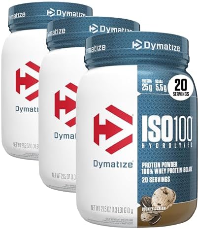 Dymatize ISO 100 Whey Protein Powder with 25g of Hydrolyzed 100  Whey Isolate  Vanilla 5 Pound  Package may vary