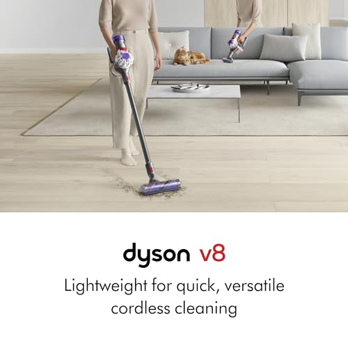 Dyson V8 Cordless Vacuum  Cleans Hard Floors and Carpets  Detangles  Converts to Handheld  115AW  2 Power Modes  Up to 40 Minutes 