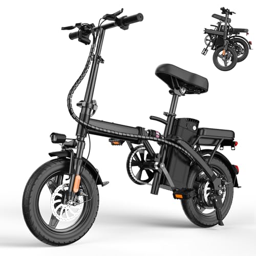 E14 E Bike Electric Bike for Adults 500W Motor  Folding Ebike 14  48V 10Ah Removable Battery UL 2849 Certified  30 Miles PAS Range  Mini E Bikes for Teens
