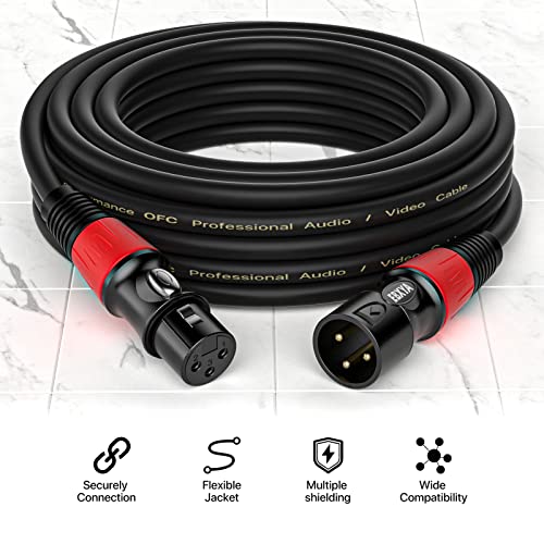 EBXYA XLR Cables 35 ft 4 Pack   Premium Balanced Microphone Cable with 3 Pin XLR Male to Female Cable