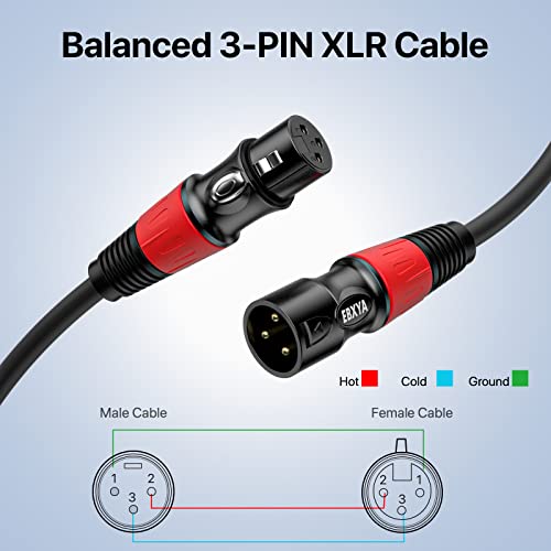 EBXYA XLR Cables 35 ft 4 Pack   Premium Balanced Microphone Cable with 3 Pin XLR Male to Female Cable