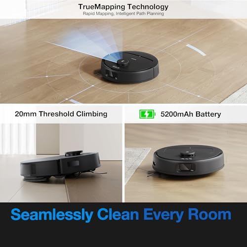 ECOVACS DEEBOT N20e Plus Robot Vacuum and Mop  10000Pa Strong Suction  Self Emptying Bagless Base  Tangle Free Roller for Pet Hair  Smart Mapping  300 Min Runtime  Alexa Compatible
