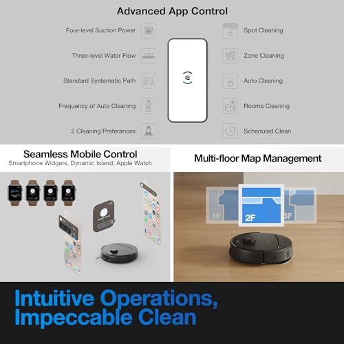 ECOVACS DEEBOT N20e Plus Robot Vacuum and Mop  10000Pa Strong Suction  Self Emptying Bagless Base  Tangle Free Roller for Pet Hair  Smart Mapping  300 Min Runtime  Alexa Compatible
