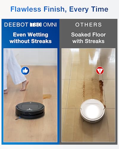 ECOVACS DEEBOT T80 Omni Robot Vacuum and Mop  18 000Pa Suction  OZMO  Roller Real Time Mop Washing  Self Emptying  Hot Air Drying  AI Navigation  Anti Tangle Brush  for Pets  Carpets & Hard Floors