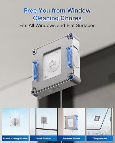 ECOVACS WINBOT W2S Window Cleaning Robot  Intelligent Edge to Edge Cleaning with TruEdge Scrubbers  3 Water Nozzles  10 Level Safety System  Win SLAM 4 0 Route Planning  Even Climbing System
