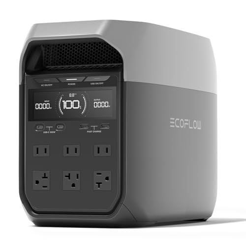 EF ECOFLOW DELTA 3 Portable Power Station  1024Wh LiFePO4 Battery  Full Charge in 56 Min  1800W AC/100W USB C Output  Solar Generator Solar Panel Optional  for Home Backup Power  Camping & RVs