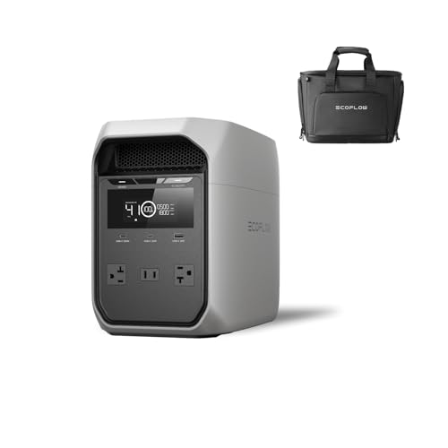 EF ECOFLOW DELTA 3 Portable Power Station  1024Wh LiFePO4 Battery  Full Charge in 56 Min  1800W AC/100W USB C Output  Solar Generator Solar Panel Optional  for Home Backup Power  Camping & RVs