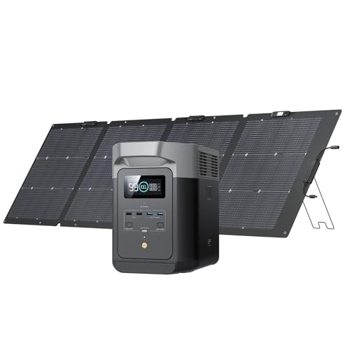 EF ECOFLOW DELTA 3 Portable Power Station  1024Wh LiFePO4 Battery  Full Charge in 56 Min  1800W AC/100W USB C Output  Solar Generator Solar Panel Optional  for Home Backup Power  Camping & RVs