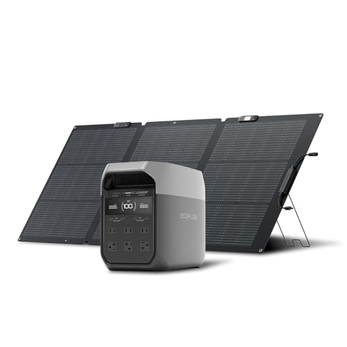 EF ECOFLOW DELTA 3 Portable Power Station  1024Wh LiFePO4 Battery  Full Charge in 56 Min  1800W AC/100W USB C Output  Solar Generator Solar Panel Optional  for Home Backup Power  Camping & RVs