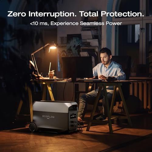 EF ECOFLOW Delta 3 Ultra Portable Power Station  3072Wh LiFePO4 Battery  3600W  Surge 7200W  Output Home Power  Solar Generator for Home Use  Camping Accessories  Emergencies & RV Backup