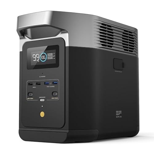 EF ECOFLOW Portable Power Station DELTA 2  1024Wh LiFePO4  LFP  Battery  1800W AC/100W USB C Output  Solar Generator Solar Panel Optional  for Home Backup Power  Camping & RVs