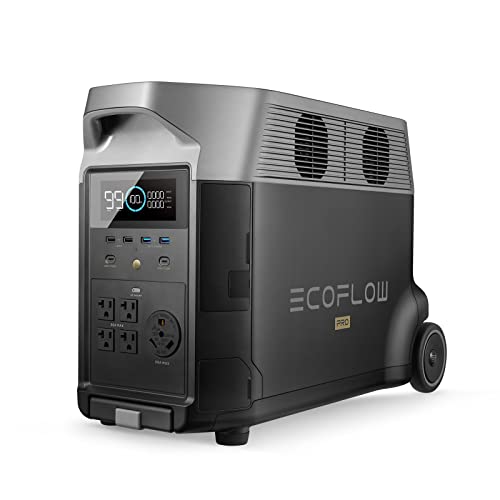 EF ECOFLOW Portable Power Station 3600Wh DELTA Pro  120V AC Outlets x 5  3600W  2 7H Fast Charge  Lifepo4 Power Station  Solar Generator for Home Use  Power Outage  Camping  RV  Emergencies