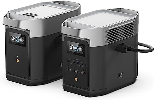 EF ECOFLOW Portable Power Station DELTA2 with Smart Extra Battery  Expand Capacity from 1024Wh to 2048Wh  Solar Generator for Home Backup  Emergency  Outdoor Camping