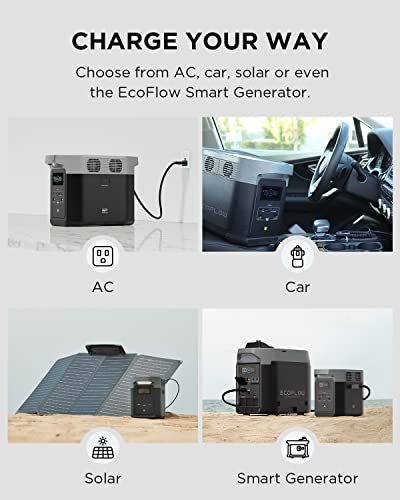 EF ECOFLOW Portable Power Station DELTA2 with Smart Extra Battery  Expand Capacity from 1024Wh to 2048Wh  Solar Generator for Home Backup  Emergency  Outdoor Camping