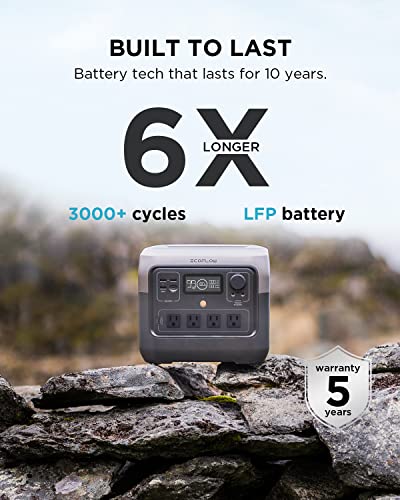 EF ECOFLOW Portable Power Station RIVER 2 Pro 768Wh LiFePO4 Battery 70 Min Fast Charging 4X800W X Boost 1600W AC Outlets Solar Generator for Outdoor Camping/RVs/Home Use Black