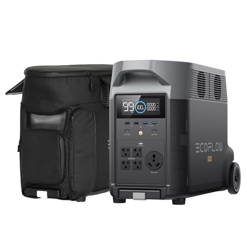 EF ECOFLOW Portable Power Station 3600Wh DELTA Pro  120V AC Outlets x 5  3600W  2 7H Fast Charge  Lifepo4 Power Station  Solar Generator for Home Use  Power Outage  Camping  RV  Emergencies