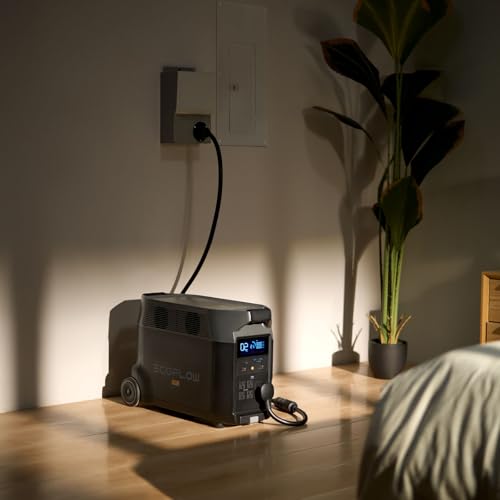 EF ECOFLOW Portable Power Station 3600Wh DELTA Pro  120V AC Outlets x 5  3600W  2 7H Fast Charge  Lifepo4 Power Station  Solar Generator for Home Use  Power Outage  Camping  RV  Emergencies