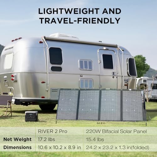 EF ECOFLOW Portable Power Station RIVER 2 Pro  768Wh LiFePO4 Battery  70 Min Fast Charging  4X800W  X Boost 1600W  AC Outlets  Solar Generator for Outdoor Camping/RVs/Home Use Black