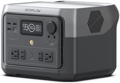 EF ECOFLOW Portable Power Station River 2 Max 500  499Wh LiFePO4 Battery/ 1 Hour Fast Charging  Up to 1000W Output Solar Generator  Solar Panel Optional  for Outdoor Camping/RVs/Home Use
