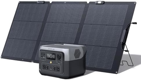 EF ECOFLOW Portable Power Station River 2 Max 500  499Wh LiFePO4 Battery/ 1 Hour Fast Charging  Up to 1000W Output Solar Generator  Solar Panel Optional  for Outdoor Camping/RVs/Home Use