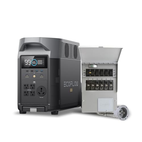 EF ECOFLOW Portable Power Station 3600Wh DELTA Pro  120V AC Outlets x 5  3600W  2 7H Fast Charge  Lifepo4 Power Station  Solar Generator for Home Use  Power Outage  Camping  RV  Emergencies