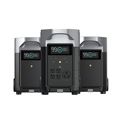 EF ECOFLOW Portable Power Station 3600Wh DELTA Pro  120V AC Outlets x 5  3600W  2 7H Fast Charge  Lifepo4 Power Station  Solar Generator for Home Use  Power Outage  Camping  RV  Emergencies