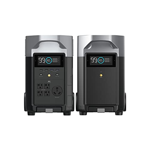 EF ECOFLOW Portable Power Station 3600Wh DELTA Pro  120V AC Outlets x 5  3600W  2 7H Fast Charge  Lifepo4 Power Station  Solar Generator for Home Use  Power Outage  Camping  RV  Emergencies