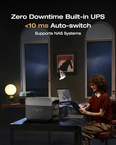 EF ECOFLOW Portable Power Station DELTA 3 Max  2048Wh LiFePO4 Battery  Solar Generator  Solar Panel Optional   3400W X Boost Output  Ultra Fast 0 80  Charging in 1 13 Hr  Home Backup & RV Camping