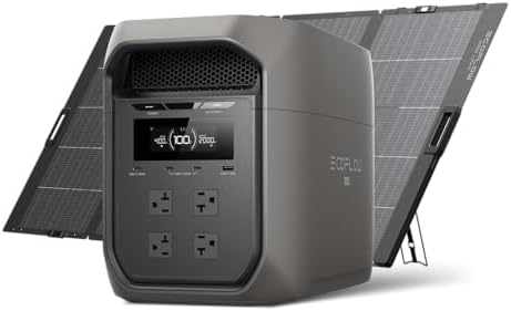 EF ECOFLOW Portable Power Station DELTA 3 Max  2048Wh LiFePO4 Battery  Solar Generator  Solar Panel Optional   3400W X Boost Output  Ultra Fast 0 80  Charging in 1 13 Hr  Home Backup & RV Camping